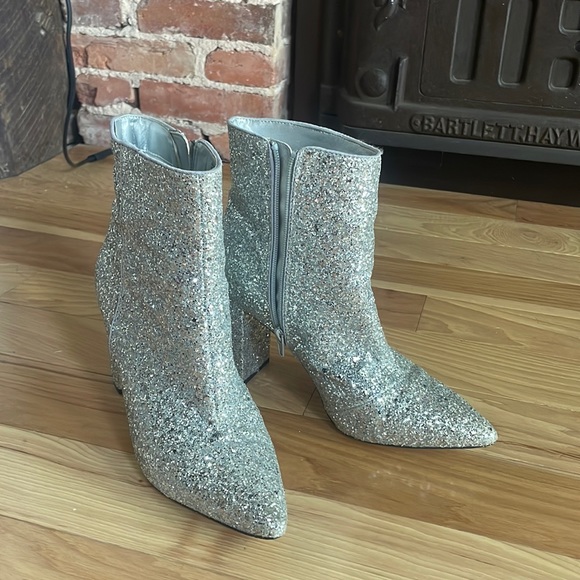 Abound Shoes - Abound Silver Glitter Ankle Boots